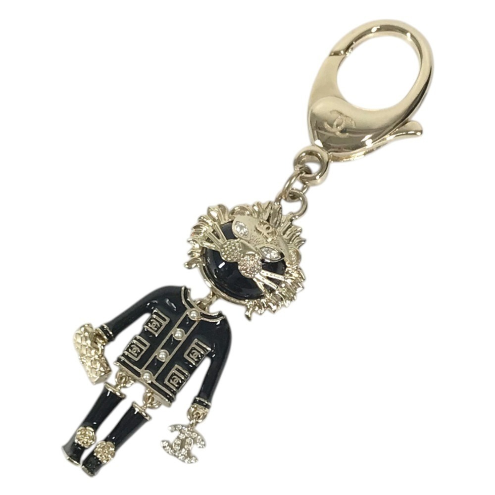 CHANEL 22P Lion Camellia Logo Animal Rhinestone Charm Accessory Bag Keychain ...